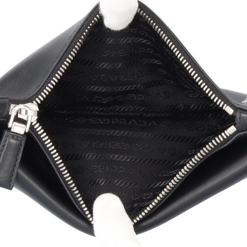 Prada Triangle Double Shoulder Bag, Saffiano Leather 2VH157, Black, Men's and... - Picture 13 of 14